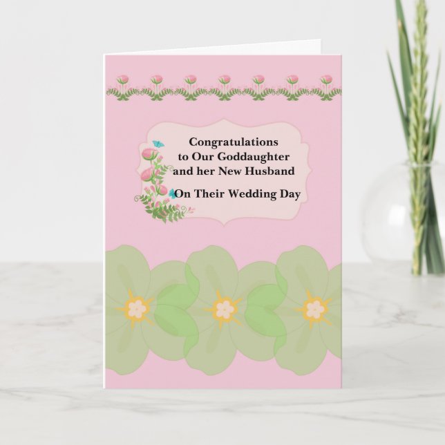 Wedding Congratulations for Goddaughter & Husband Card (Front)