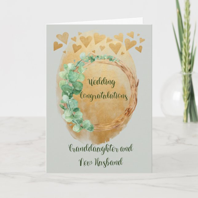 Wedding Congratulations for Granddaughter& Husband Card (Front)