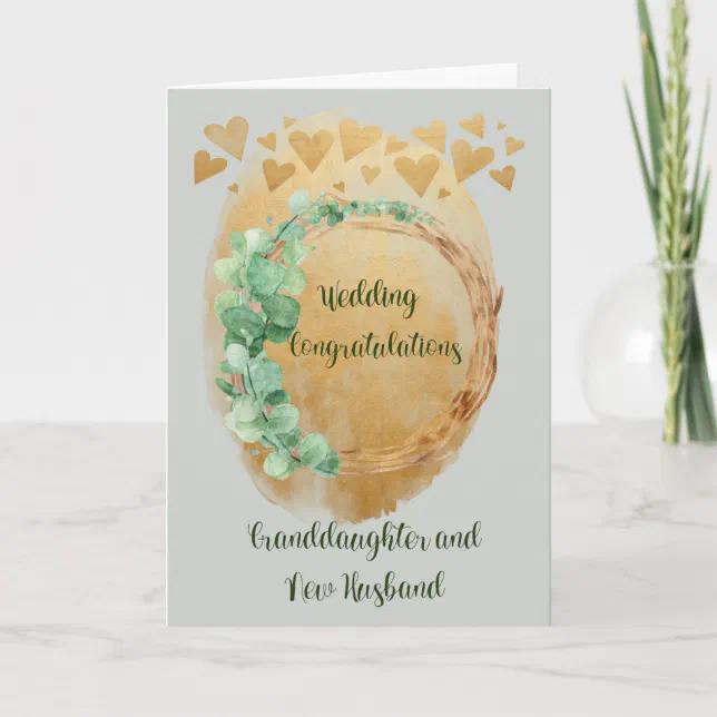 Wedding Congratulations for Granddaughter& Husband Card | Zazzle