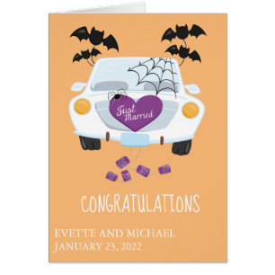 Wedding Congratulations Halloween Car Cards