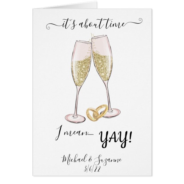  Wedding Congratulations Humor About time (Front)