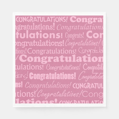 Wedding Congratulations In Pink Napkins