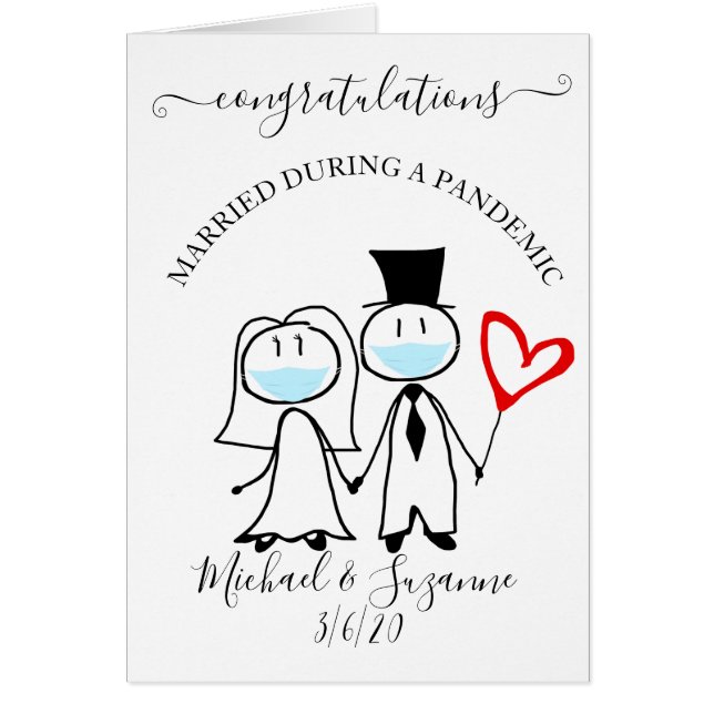  Wedding Congratulations Married During Pandemic  Cards (Front)
