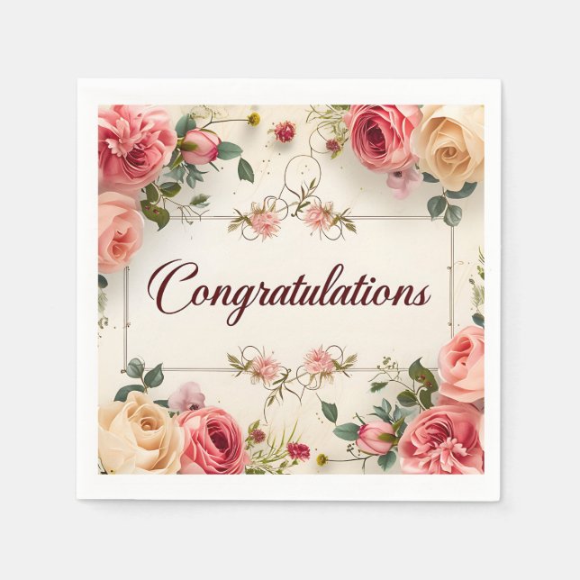 Wedding Congratulations Napkin (Front)