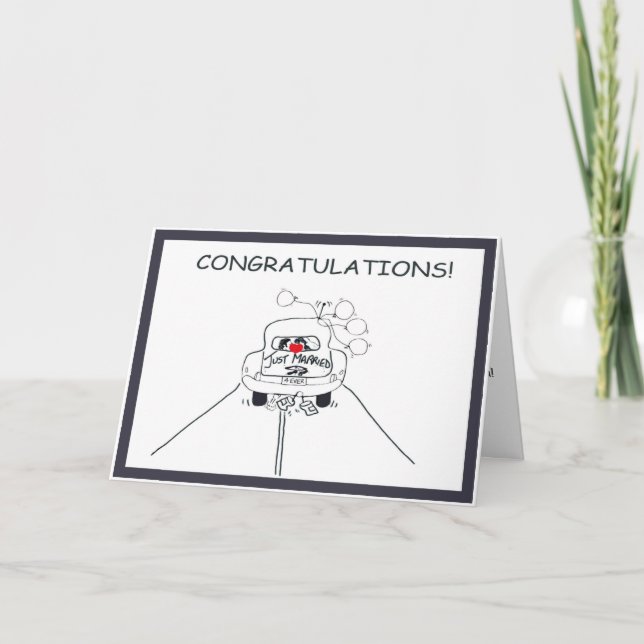 Wedding Congratulations-Newlywed/Cartoon Card (Front)