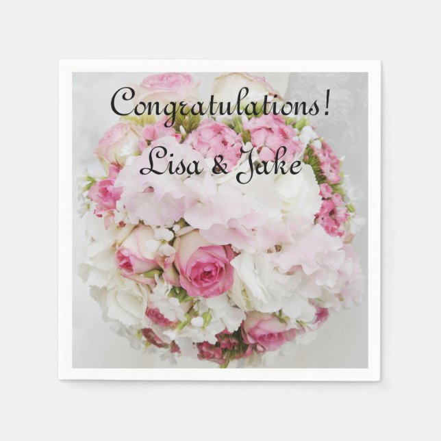Wedding Congratulations Paper Napkins (Front)