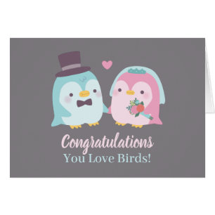 Wedding Congratulations Penguin Groom and Bride