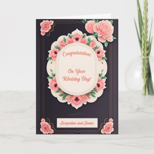 Wedding Congratulations Pretty In Pink Card