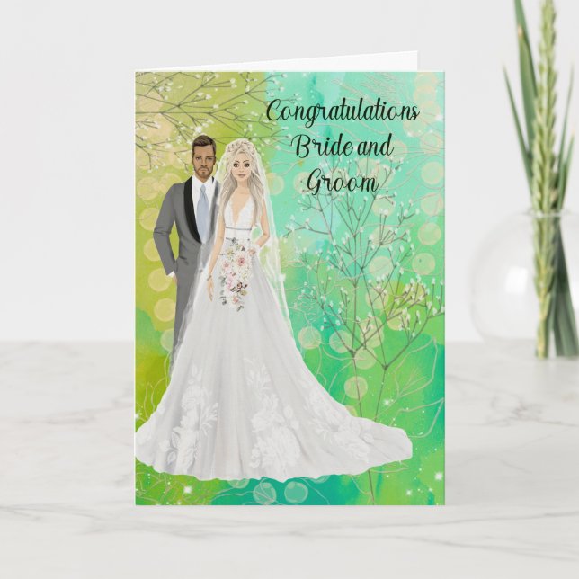 Wedding Congratulations to Bride and Groom Card (Front)