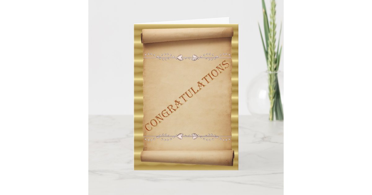 Congratulations Scroll Robe Wedding Congratulations. Wedding scroll Card | Zazzle