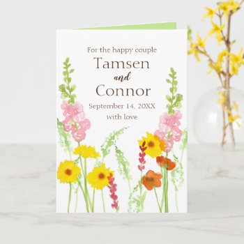 Wedding Congratulations Wildflowers Personalized Card by CountryGarden at Zazzle