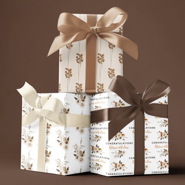 Wedding Congratulations Wrapping Paper Sheets  (Congratulate a special couple with these personalized wrapping paper sheets! )