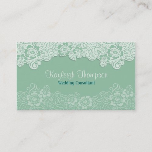 Wedding Consultant - Mint Lace Business Card