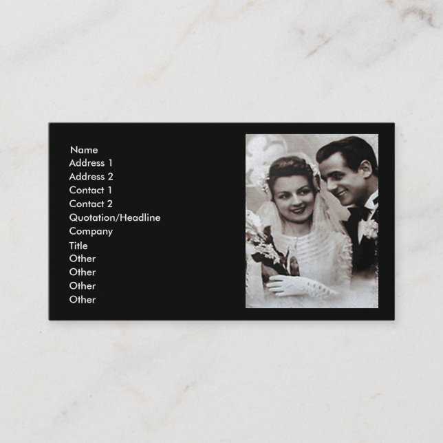 Wedding Consultant Vintage Business Card (Front)