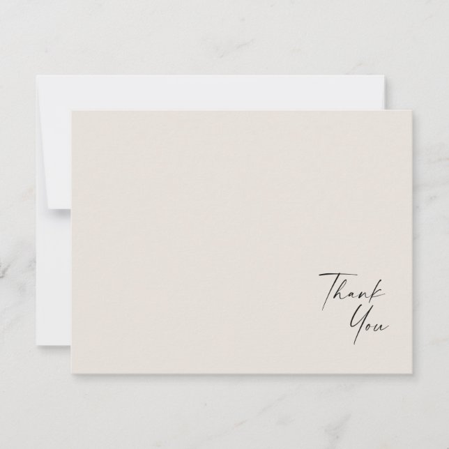 Wedding Contemporary Message Thank You Card (Front)