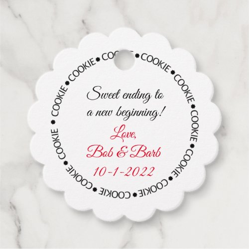 Wedding Cookie favor tags Sweet endings Favor Tags