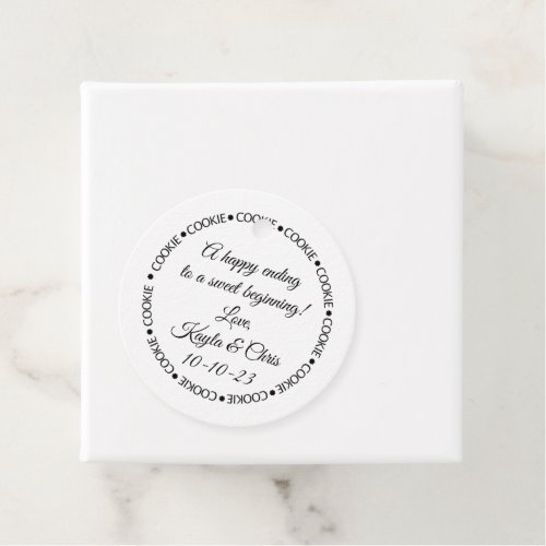 Wedding cookie tag Sweet ending tags