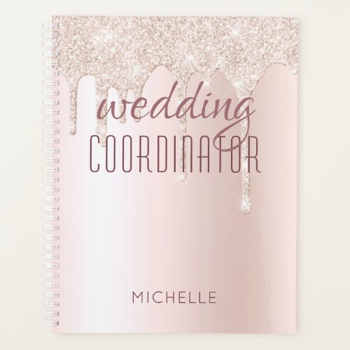 Wedding Coordinator Chic Girly Glitter Name Planner