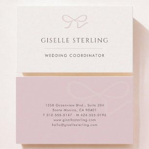Wedding Coordinator Pink Bow Business Card