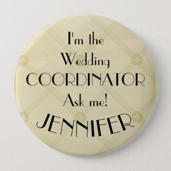 Wedding Coordinator Planner Pin-back With Name Button by hungaricanprincess at Zazzle