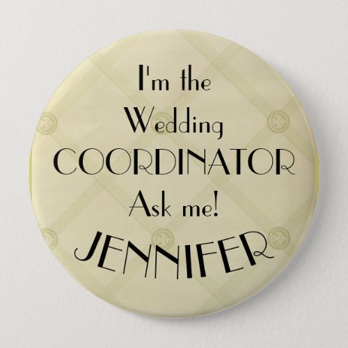 Wedding Coordinator Planner Pin_back With Name Button