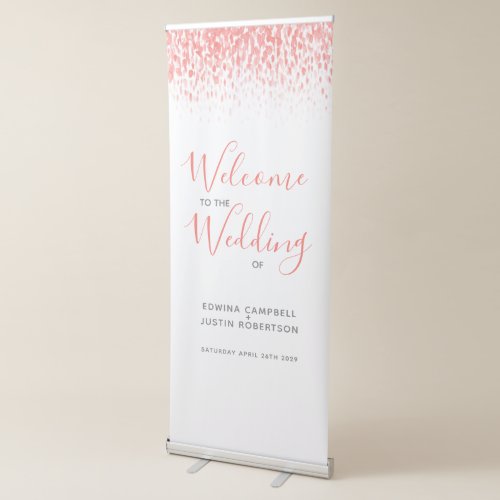 Wedding coral modern art welcome banner