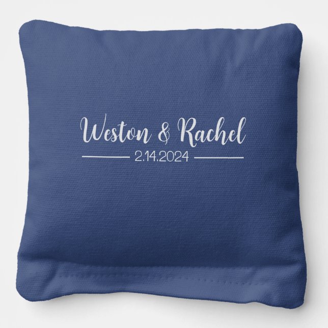 Wedding Cornhole Bags Custom Embroidered Regulatio (Front)