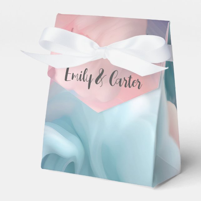 Wedding Cotton Candy Abstract Favor Boxes (Front Side)