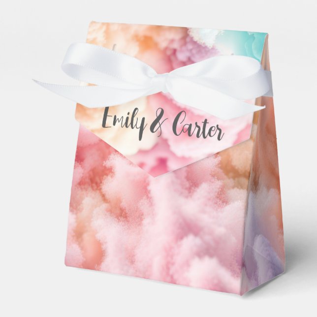 Wedding Cotton Candy Abstract Favor Boxes (Front Side)