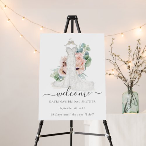 Wedding Countdown Bridal Shower Welcome Sign