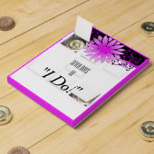 Wedding Countdown Bright Purple & Black Floral Countdown Calendar (Opened)