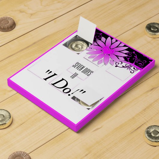 Wedding Countdown Bright Purple & Black Floral Countdown Calendar (Opened)
