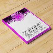 Wedding Countdown Bright Purple & Black Floral Countdown Calendar (Back)