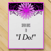 Wedding Countdown Bright Purple & Black Floral Countdown Calendar (Front)