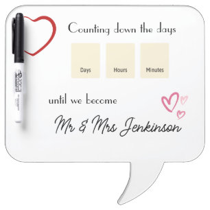 Wedding countdown wipe clean board