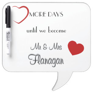 Wedding countdown wipe clean board