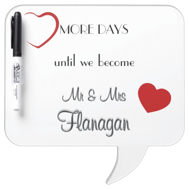Wedding countdown wipe clean board (Front)