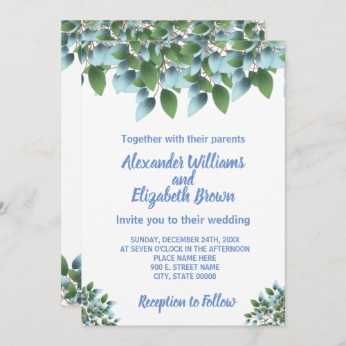 Wedding Country Chic Eucalyptus Greenery Invitatio Invitation