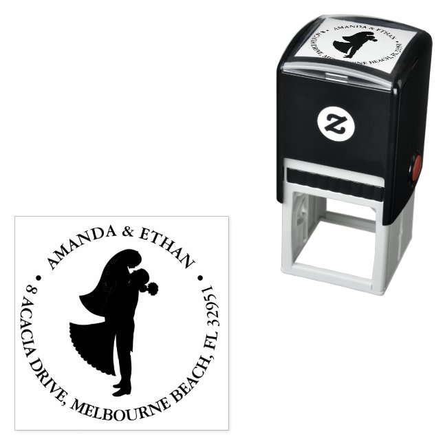 Wedding couple black theme self-inking stamp (In Situ)