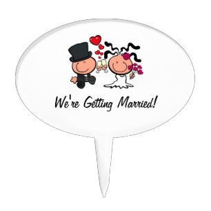 Wedding couple cartoon Cake Pick