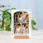 Wedding Couple Custom Photo Collage Modern Hearts Holder<br><div class="desc">Celebrate and memorialize your wedding with this beautiful photo collage picture holder. The pretty layout includes space for one horizontal and two vertical photos, with each photograph having an elegant arched edge. The design also has decorative lines with hearts in the corners and room for your custom text. Add the...</div>