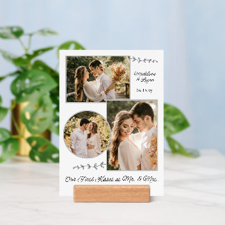 Wedding Couple Custom Photo Collage Mr Mrs Kisses Holder