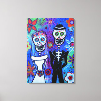 Wedding Couple Dia de los Muertos Canvas Print