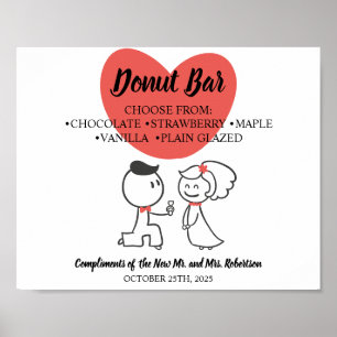 Wedding Couple Donut Bar Bridal Shower Wedding  Poster