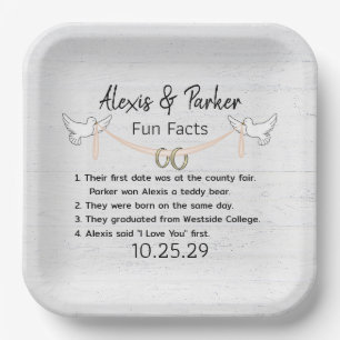 Wedding Couple Fun Facts Paper Plates