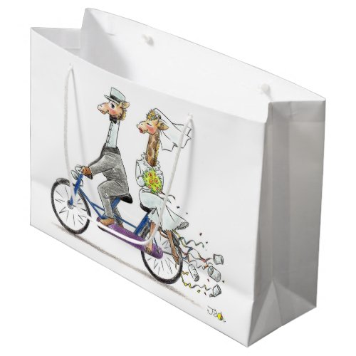 wedding couple giraffes large gift bag