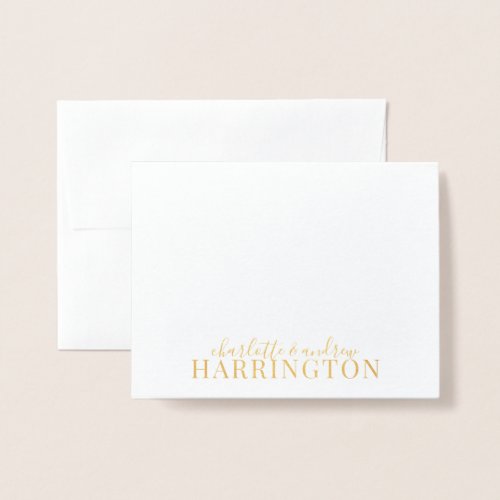 Wedding Couple Gold Foil Name Foil Card