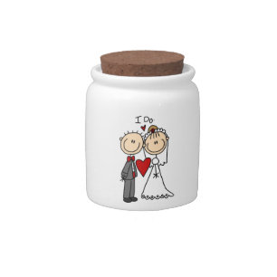 Wedding Couple I Do T-shirts and Gifts Candy Jar