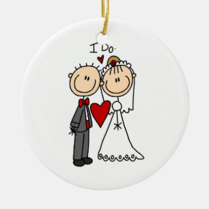 Wedding Couple I Do T-shirts and Gifts Ceramic Ornament