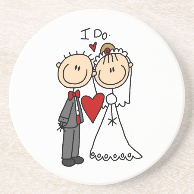 Wedding Couple I Do T-shirts and Gifts Drink Coaster (Front)